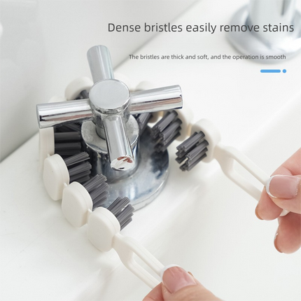 2-Pack Bendable Crevice Cleaning Brush Set - Flexible U-Shaped Faucet and Gap Brush - Dense Soft Bristles, Multi-Surface Use for Kitchen Sink and Bathroom Tile Grout