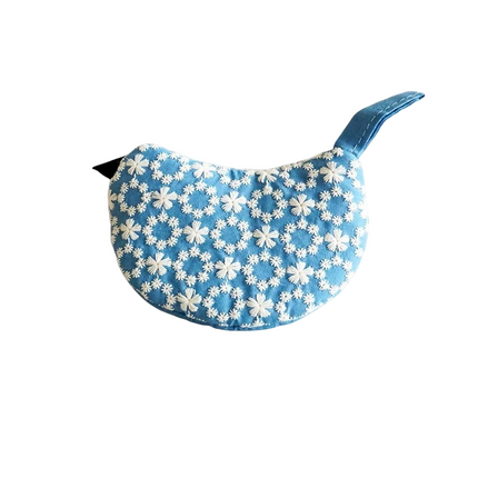 1 PCS Blue Bird Shaped Pot Lid Lifter Heat Resistant Cotton Potholder - Embroidered Floral Kitchen Accessory for Saucepan Handles and Hot Cookware