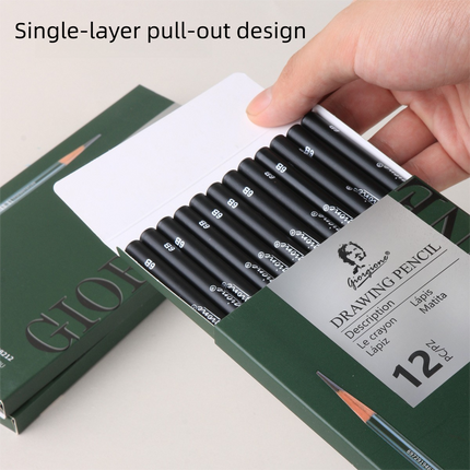 12-Pack 8B Graphite Sketching Pencils - Drawing Pencils for Fine Lines, Technical Drawing, Drafting, Sketching and Everyday Writing