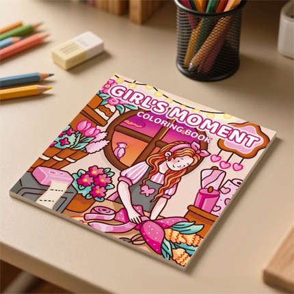 Relaxing Lifestyle Colouring Book - 20 x 20 cm Square Creative Colouring and Drawing Book with Detailed Everyday Scenes for Art, Colouring and Creative Projects