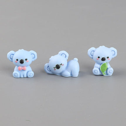6-Pack Mini Koala Figurines - Cute 3D Resin Animal Ornaments, Assorted Designs for DIY Crafts, Desk, Car, Shelf and Small Decorative Displays