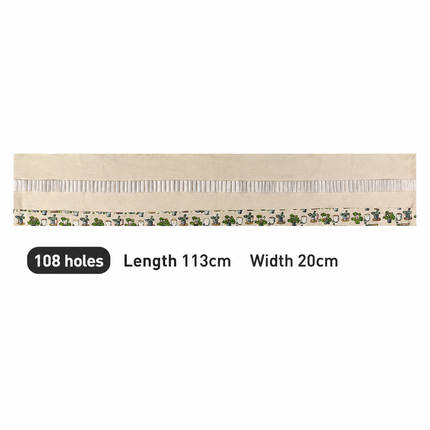 108-Slot Print Canvas Pencil Roll (Cactus)- Large Capacity Roll-Up Pencil Case with Individual Holders and Tie Closure for Coloured Pencils, Drawing and Sketching
