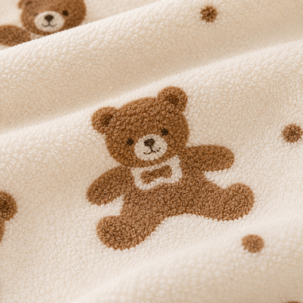 Purple 5-Piece Soft Absorbent Towel Set - Bear Print Face and Bath Towels with Bound Edges, Soft Quick-Drying Towels for Bathroom, Home and Everyday Use