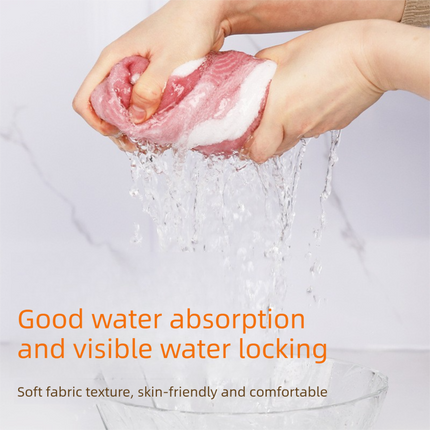 Pink 5-Pack Wave Pattern Towels - Thick Soft Absorbent Face Towels with Bound Edges, Quick-Drying Skin-Friendly Towels for Bathroom, Washing and Shower Use