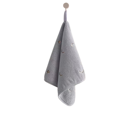 5-Pack Hanging Hand Towels (Gray)- 30 x 30 cm Soft Absorbent Quick-Dry Square Towels with Hanging Loops for Bathroom, Kitchen and Everyday Home Use