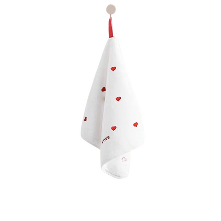 5-Pack Hanging Hand Towels (White)- 30 x 30 cm Soft Absorbent Quick-Dry Square Towels with Hanging Loops for Bathroom, Kitchen and Everyday Home Use