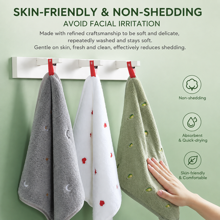 5-Pack Hanging Hand Towels (White)- 30 x 30 cm Soft Absorbent Quick-Dry Square Towels with Hanging Loops for Bathroom, Kitchen and Everyday Home Use