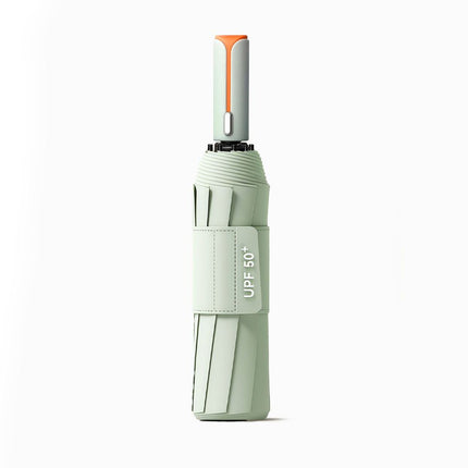 Automatic Folding Umbrella (Mint Green)- 105 cm Large Canopy, UPF 50+ Sun and Rain Umbrella with 10-Rib Frame, Auto Open Close Handle for Travel and Daily Commute