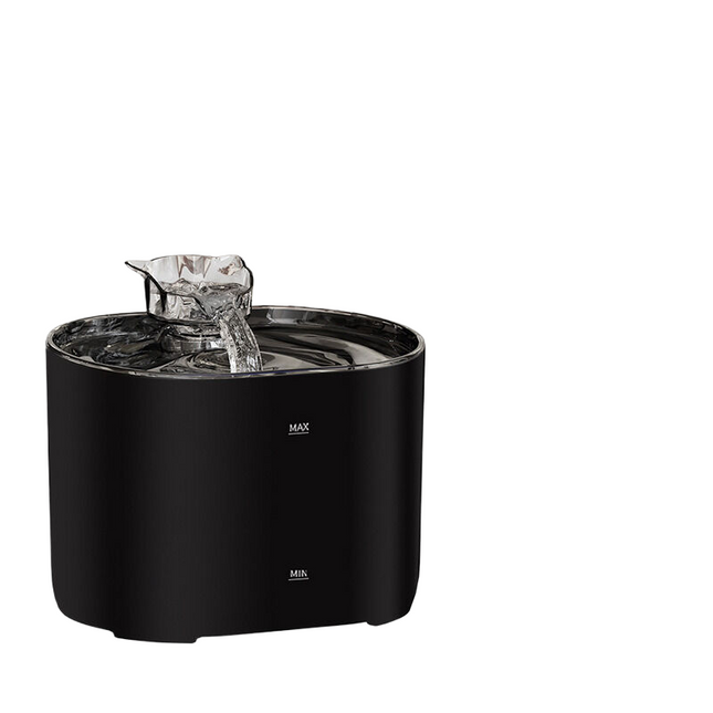Black pet automatic water dispenser plug-in standard version including certified adapter 188 142 140mm