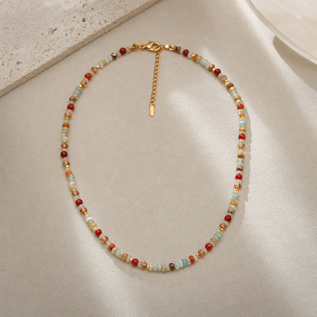 Multicolour Tourmaline Stone and Pearl Beaded V888-ELOSUNG90008