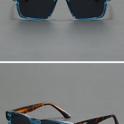 Blue And Brown Trendy Oversized Lightweight Blue Light Blocking Sunglasses for Men - Anti-Fog, Photochromic, and UV Protection