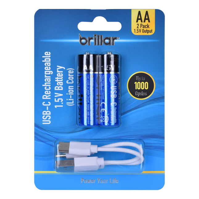 2 PCS AA USB Rechargeable LI-ION Battery V915-BR0071