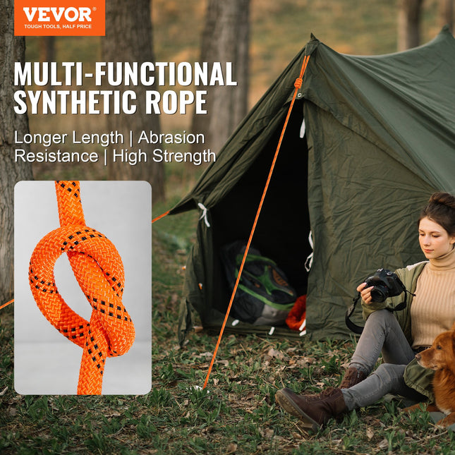 Double Braided Polyester Rope 19 mm x 67.06 m 24 Strands 88.96kN Breaking Strength Outdoor – product detail