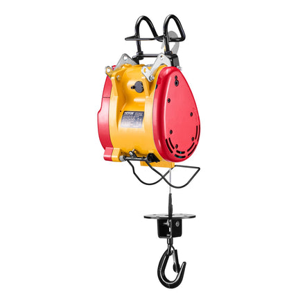 2-in-1 Electric Hoist Winch, 500 KG Capacity, 1800W Portable Power Winch, 30 m Lifting Height, 11 m/min with Wire and Wireless Remote Control, for Garage, Warehouse, Factory Lifting Towing