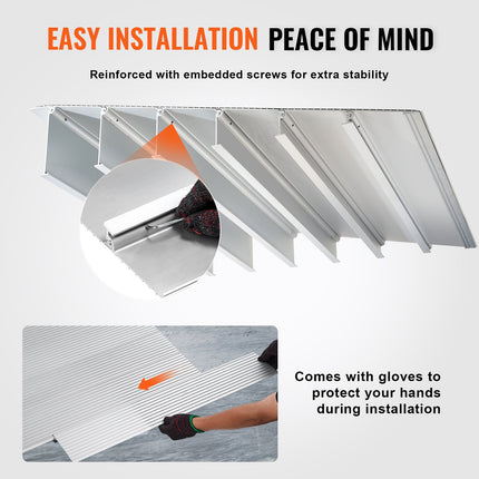 Door Threshold Ramp, 1" Rise, 800 lbs Load Capacity, Door Ramp for Wheelchairs, Aluminum Threshold Ramp for Doorways, Adjustable Modular Threshold Ramp for Wheelchairs, Scooters, Power Chairs