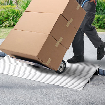 Door Threshold Ramp, 2" Rise, 800 lbs Load Capacity, Door Ramp for Wheelchairs, Aluminum Threshold Ramp for Doorways, Adjustable Modular Threshold Ramp for Wheelchairs, Scooters, Power Chairs