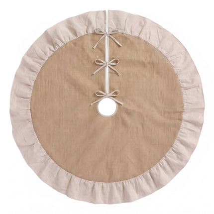 Jingle Jollys 120cm Christmas Tree Skirt Linen Christmas Tree Mat Decor