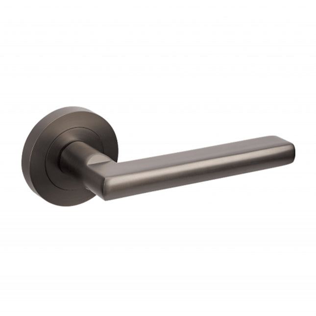 10020.GN | Epic Door Lever Handle on Round Rose Leverset Only Graphite Nickel | Zanda Architectural