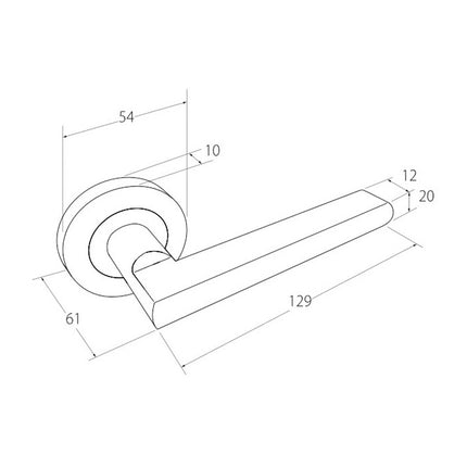 Epic Door Lever Handle on Round Rose Passage Set Brushed Nickel/Chrome Plate 10022.BNCP Zanda