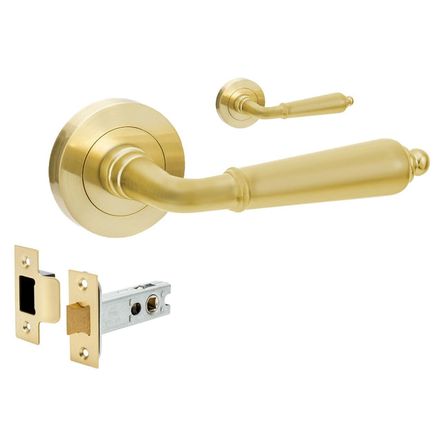 10072.SB | Oxford Door Handle Privacy Set Satin Brass | Zanda Architectural