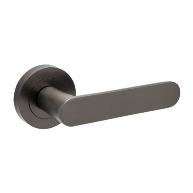 10090.GN | Duke Door Lever Handle on Round Rose Leverset Only Graphite Nickel | Zanda Architectural