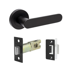Duke Door Lever Handle on Round Rose Passage Matt Black 10091.BLK Zanda | Decorus Hardware