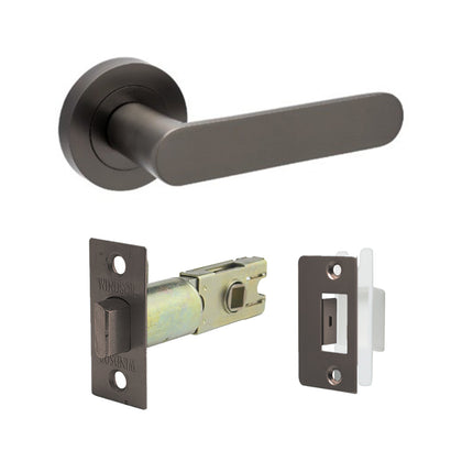 Duke Door Lever Handle on Round Rose Passage Graphite Nickel 10091.GN Zanda | Decorus Hardware