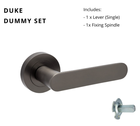10093.D.GN | Duke Dummy Lever Set Graphite Nickel | Zanda Architectural