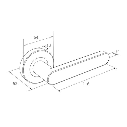 10094.2.BN | Duke Lever Round Rose Entrance Set 60mm Key/Turn Brushed Nickel | Zanda Architectural