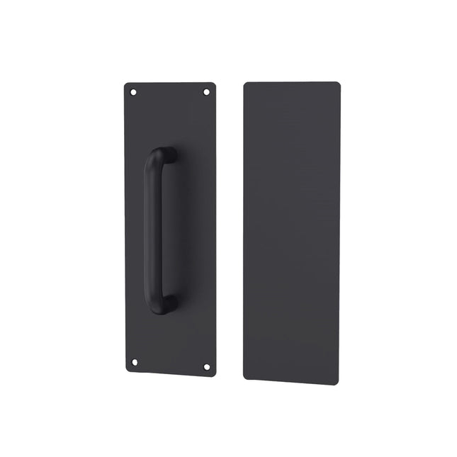 Push and Pull Plates 300x100mm Matt Black 10430.BLK Zanda | Decorus Hardware