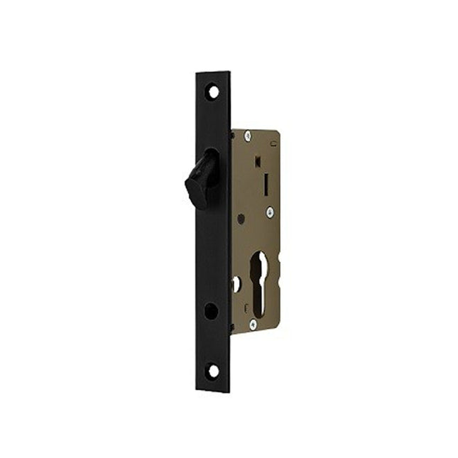 Narrow Sliding Door Euro Mortice Lock Matt Black 10530.BLK Zanda | Decorus Hardware
