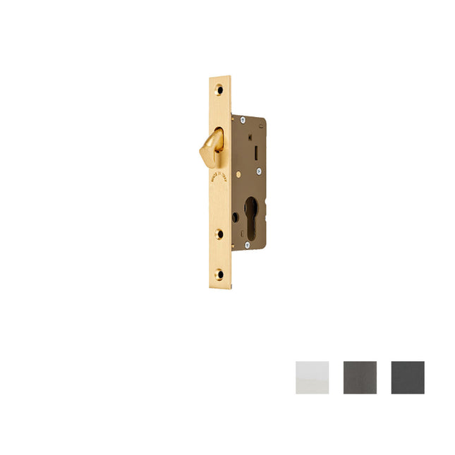Narrow Sliding Door Euro Mortice Lock Satin Brass 10530.SB Zanda | Decorus Hardware