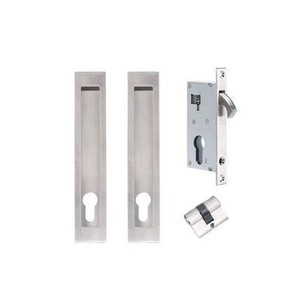 Verve Narrow Sliding Lock Kit 200mm x 37mm Stainless Steel 10538SS Zanda | Decorus Hardware