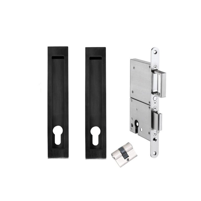 Verve Heavy Duty Sliding Door Lock Kit 250 x 37mm Matt Black 10547.BLK Zanda | Decorus Hardware