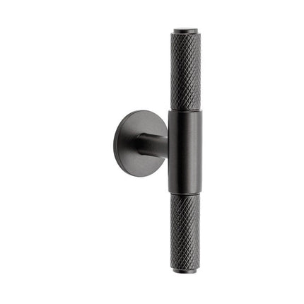 Zurich Knurled Cabinet T-Bar Handle Graphite Nickel 10697.GN Zanda | Decorus Hardware