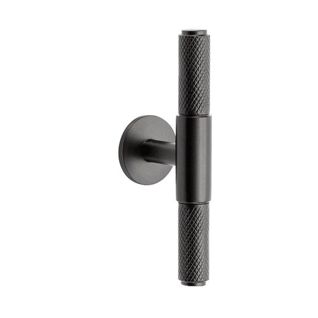 Zurich Knurled Cabinet T-Bar Handle Graphite Nickel 10697.GN Zanda | Decorus Hardware