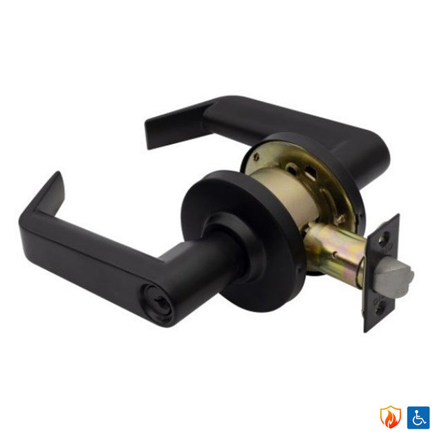 11020.BLK | Phoenix Commercial Lever Entrance Set Fire Rated 70mm Matt Black | Zanda Architectural