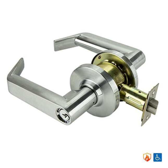 Phoenix Commercial Lever Entrance Set 70mm Satin Chrome 11020.SC Zanda | Decorus Hardware