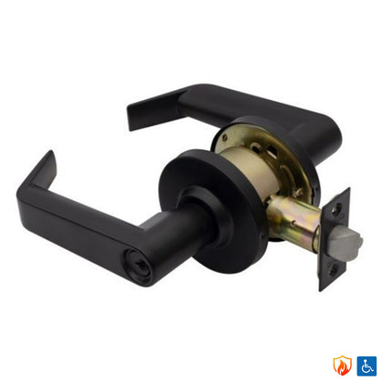 Phoenix Commercial Lever Storeroom Set 70mm Backset Matt Black 11024.BLK Zanda