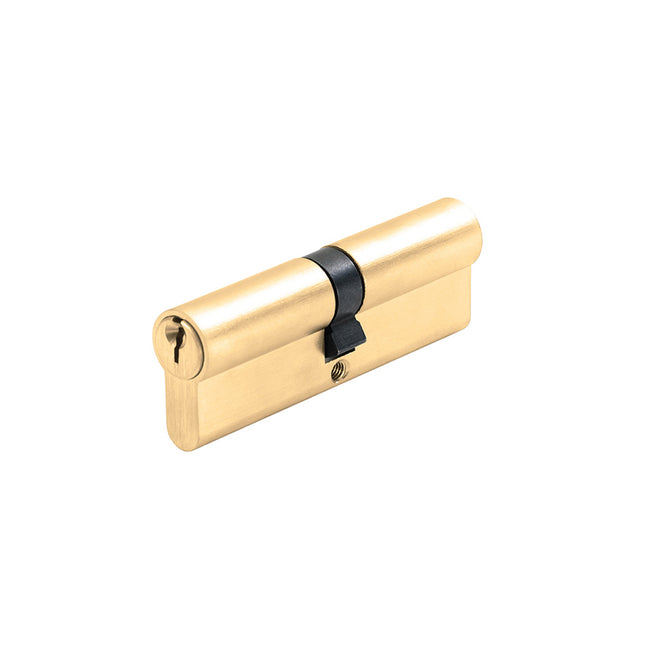 Zanda Door Lock | Commercial & Residential Lock Hardware | Euro Double Cylinder 5 Pin (Key/Key) Keyed to Differ 60mm Satin Brass 1121.SB