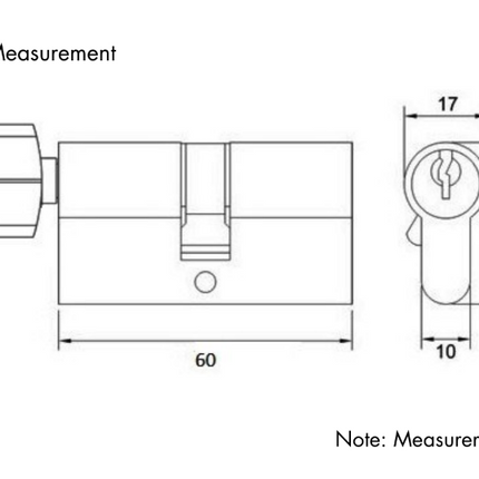 1122.BLK | Euro Single Cylinder 5 Pin (Key/Turn) Keyed to Differ 60mm Matt Black 1122BLK | Zanda Architectural