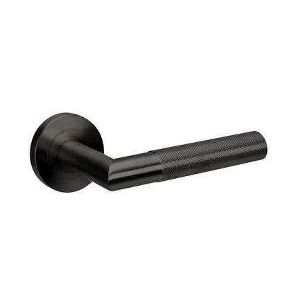 Wyatt Door Handle Lever on Round Rose Leverset Only Matt Black 11230.BLK Zanda | Decorus Hardware
