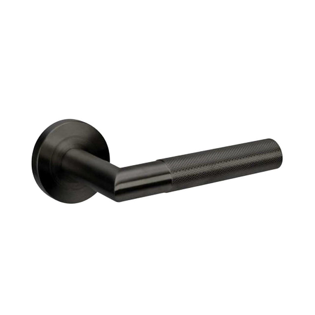 Wyatt Door Handle Lever on Round Rose Leverset Only Matt Black 11230.BLK Zanda | Decorus Hardware