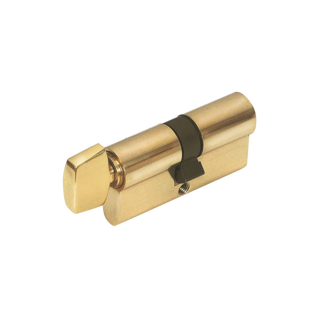 Euro Single Cylinder 5 Pin (Key/Turn) Keyed to Differ 70mm Satin Brass 1148.SB Zanda | Decorus Hardware