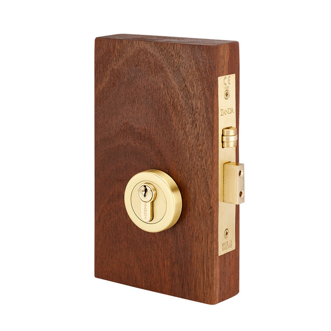 Round Roller Lock Kit w/ Double Cylinder (Key/Key) Satin Brass 1149.SB Zanda | Decorus Hardware