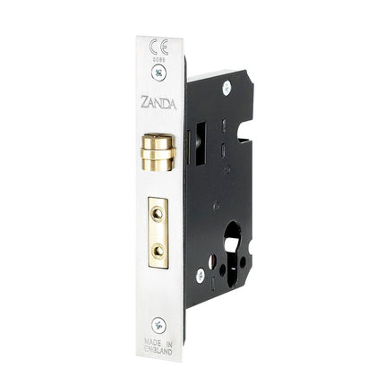 Round Roller Lock Kit w/ Double Cylinder (Key/Key) Satin Chrome 1149.SC Zanda | Decorus Hardware
