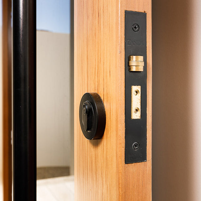 Round Roller Lock Kit w/ Single Cylinder (Key/Turn) Matt Black 1150.BLK Zanda | Decorus Hardware