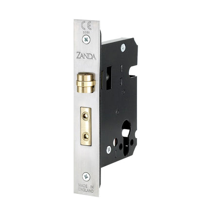 Zanda Door Lock | Commercial & Residential Lock Hardware | Round Roller Lock Kit w/ Single Cylinder (Key/Turn) Stainless Steel 1150SS