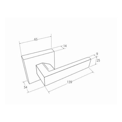 11511.BN | Trident Door Handle Lever on Square Rose Entrance Set Brushed Nickel | Zanda Architectural