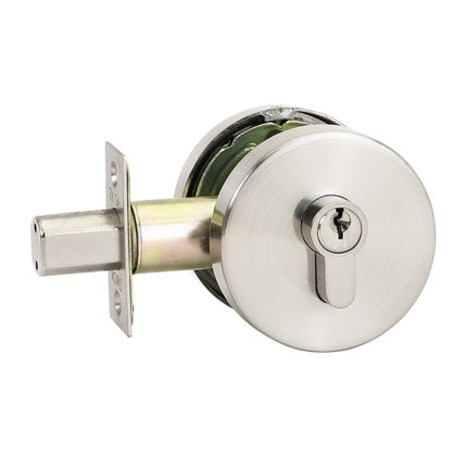 11519.BN | Triad Round Slimline Double Deadbolt Key/Key Brushed Nickel | Zanda Architectural